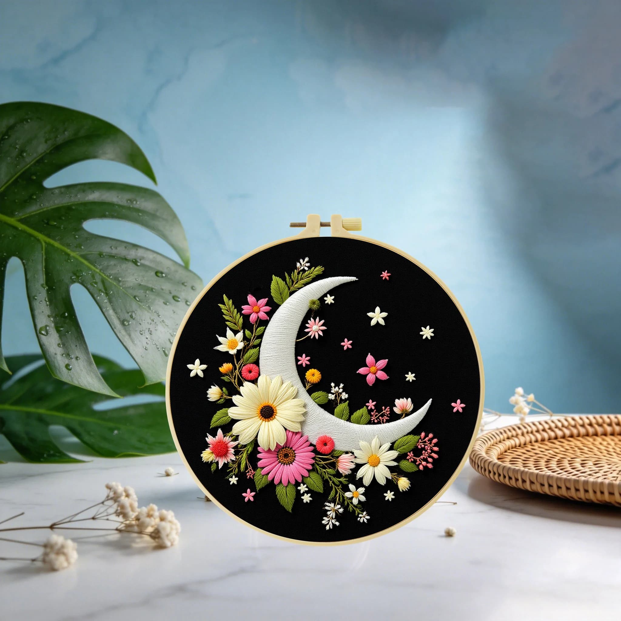 1 pz Kit per ricamo su carta solubile in acqua 20x20 cm/15x15 cm, per principianti, fai da te, punto croce, arte del cucito, ideale come regalo