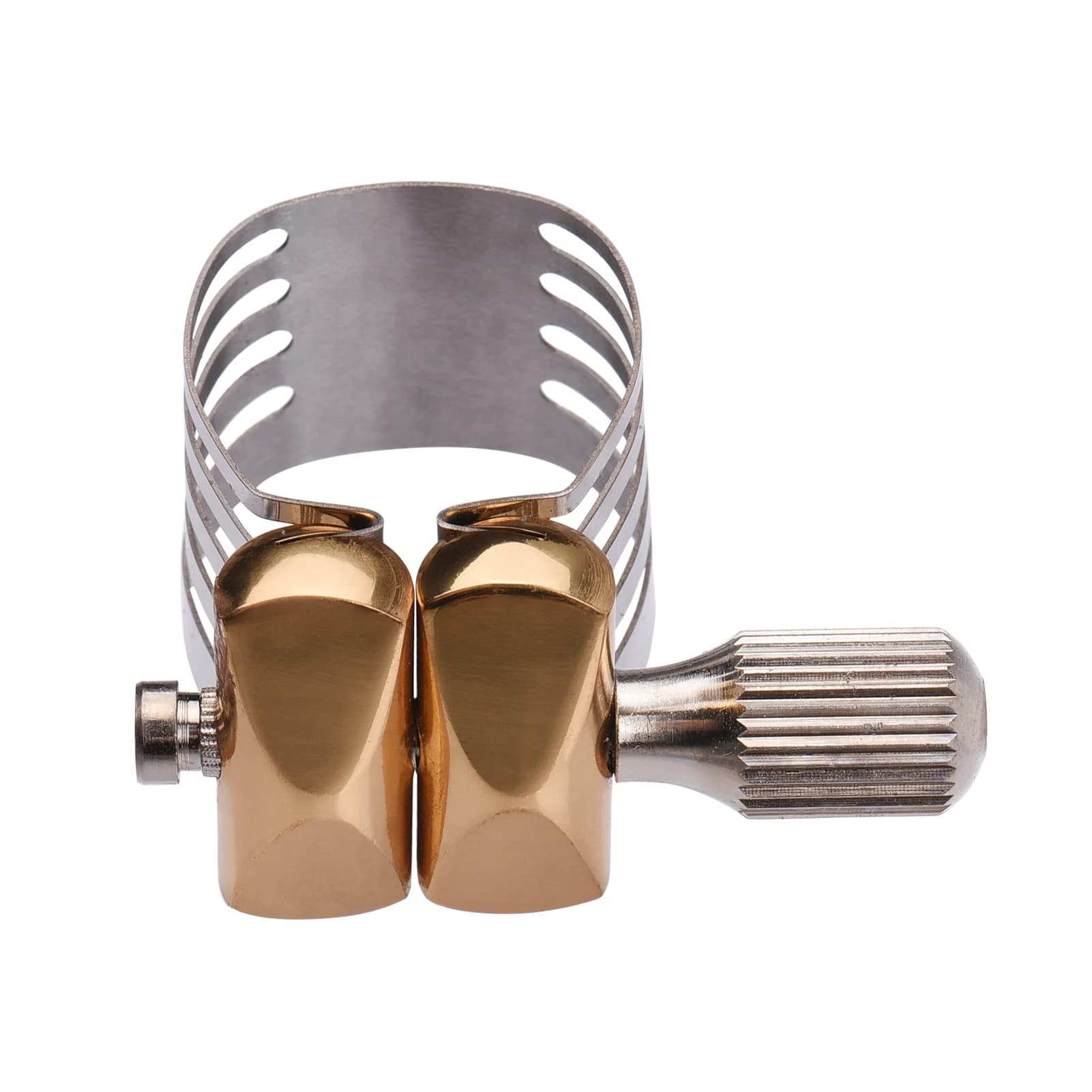 Muslady Saxophone Fastener Clip Single Screw Adjustment Sax Ligature Durable Ligature for Tenor / Alto / Soprano Saxophone