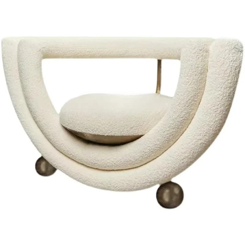 P Nordic light lusso in lana d'agnello divano sedia soggiorno camera da letto arte medievale vino. sedia singola casual modellante in vetro