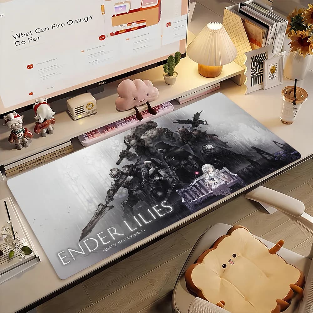 Game Ender L-Lilies Tappetino per mouse in gomma antiscivolo Gamer Balance Computer Mat Decoracion Deskmat Laptop Office Large