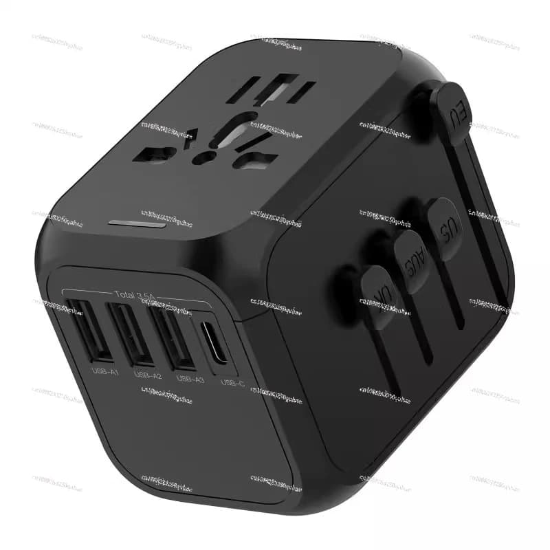 Adattatore da viaggio universale, adattatore da viaggio europeo internazionale con SL-309C (3,4 A) 3 USB + 1 PD, caricabatterie adattatore di alimentazione in tutto il mondo