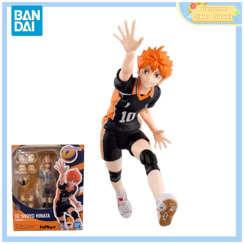 Autentica Action Figure Bandai Haikyuu SHF di Hinata Shoyo della Scuola Superiore Karasuno, Modellino Anime, Regalo per Giocattoli, Hobby e Bambini