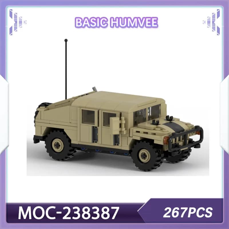 Set di blocchi da costruzione Modello di auto Basic Humvee Camion militare MOC-238387 mattoni Regalo di Natale