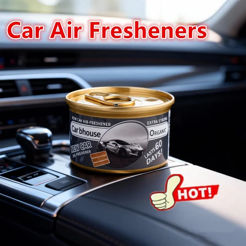 NUOVO Aromaterapia per interni auto a lunga durata Deodoranti per auto Blocchi di legno in scatola Frutta Gomma da masticare Aroma Sapore Ambientador Coche