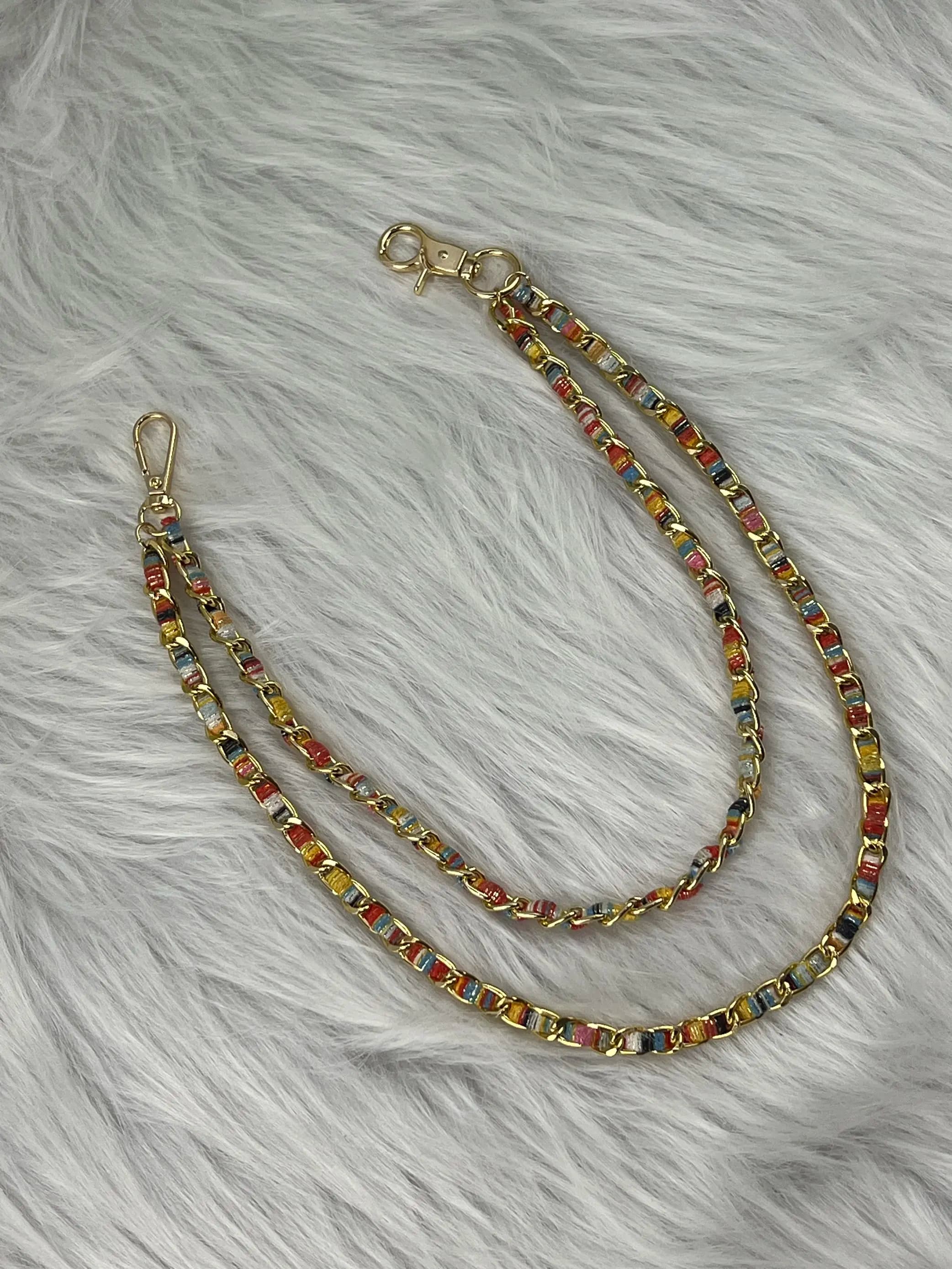 Colorful Enamel Gold Double Layer Pants Chain, Punk Hip Hop Jean Chain, Streetwear Accessory