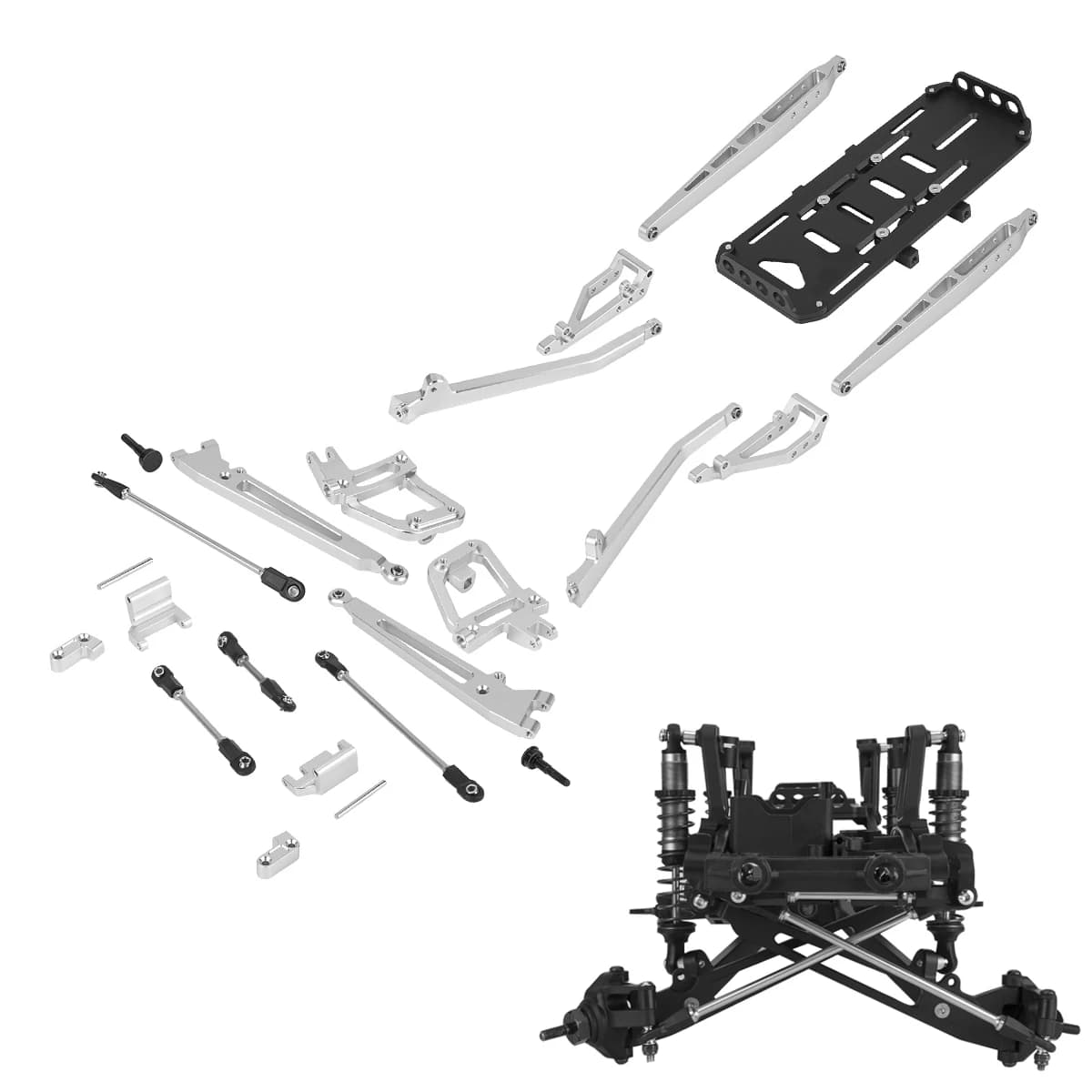 Alluminio SCX10 II Twin I-Beam 2WD Kit di sospensione per 1/10 RC Crawler Car 90046 90047 AXI90104 parti di aggiornamento dell'asse anteriore