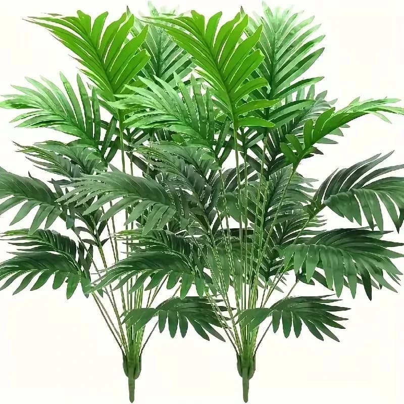 Green realistic artificial plant (about 32.28 inches) - Plants with large long stem leaves for interior and exterior decorations