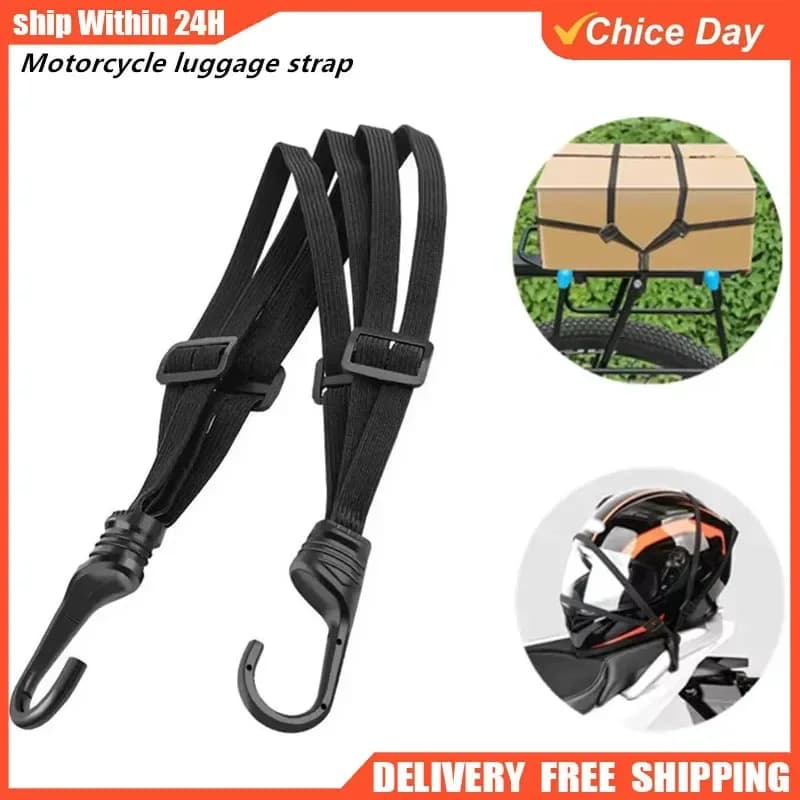 Motorcycle Bag Straps, Helmet Fissage, High Elasticity Straps, Retractable Elastic Cord with Buckle, Bike Helmet Resistant