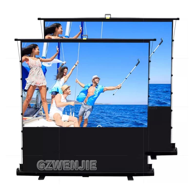 Schermo per proiettore con supporto pieghevole grigio senza rughe 72-110 pollici 16:9 schermo 3D/4K senza installazione per Home Theater interno