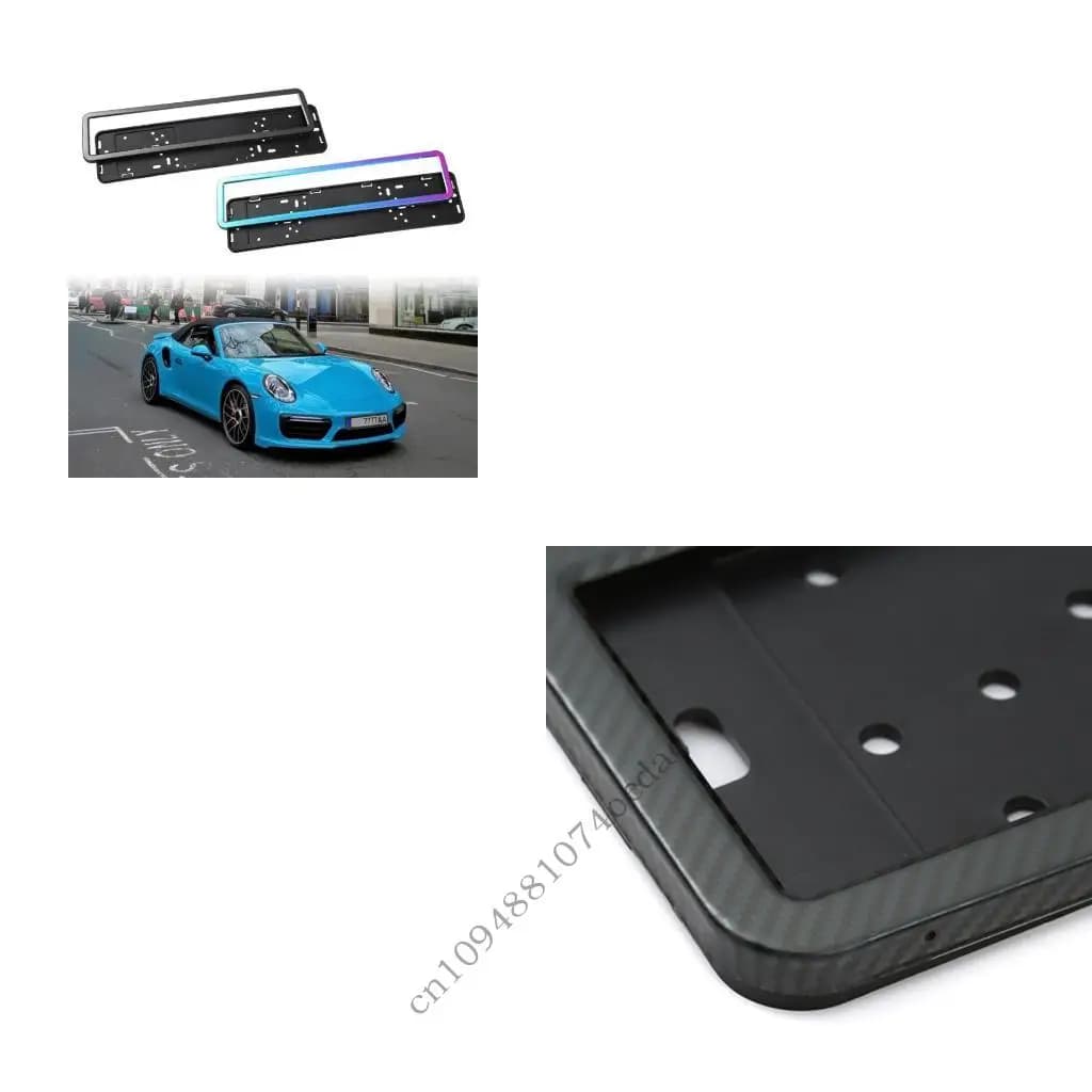 Stainless Steel Car Plate Frames, Carbon Fiber Effect, Light Design, Easy Installation