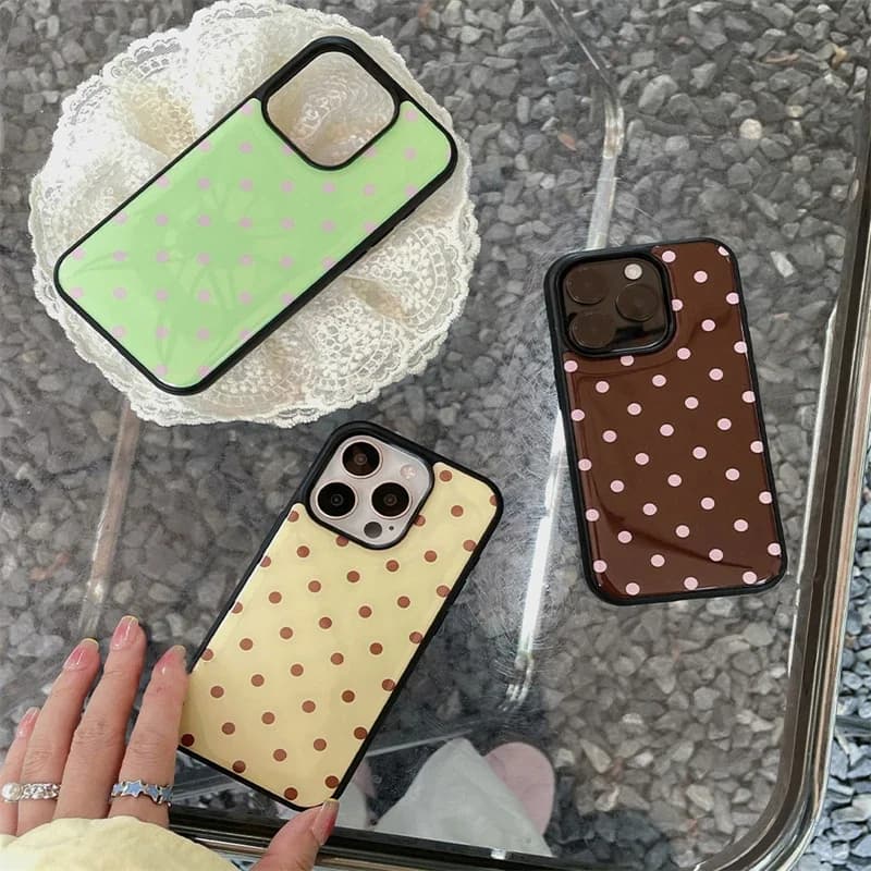 Estetica Doppio Colore Polka Dot Cassa Del Telefono Per iPhone 17 16 15 14 13 12 11 Pro Max Plus Jelly Cases Antiurto Copertura Del Respingente