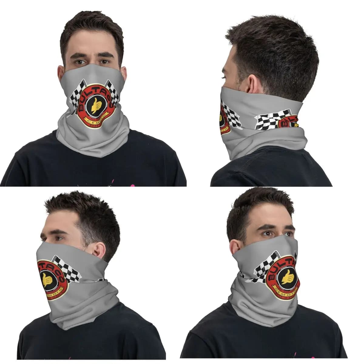 Bultacos Alpina Motorcycles Bandana Copricollo con stampa, maschera, sciarpa, maschera multifunzione, maschera per il viso, unisex, per adulti, antivento