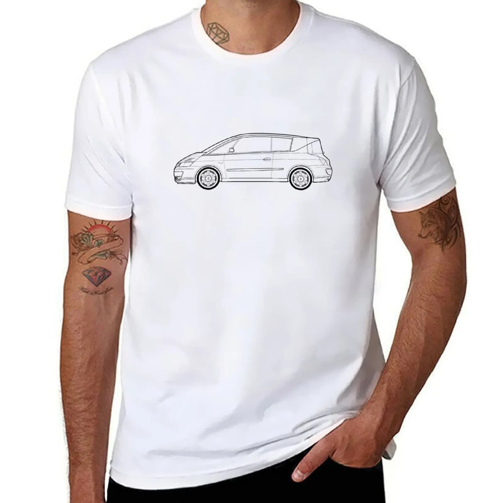 2001 Avantime Classic Car Outline Artwork T-shirt maglietta essenziale maglietta anime