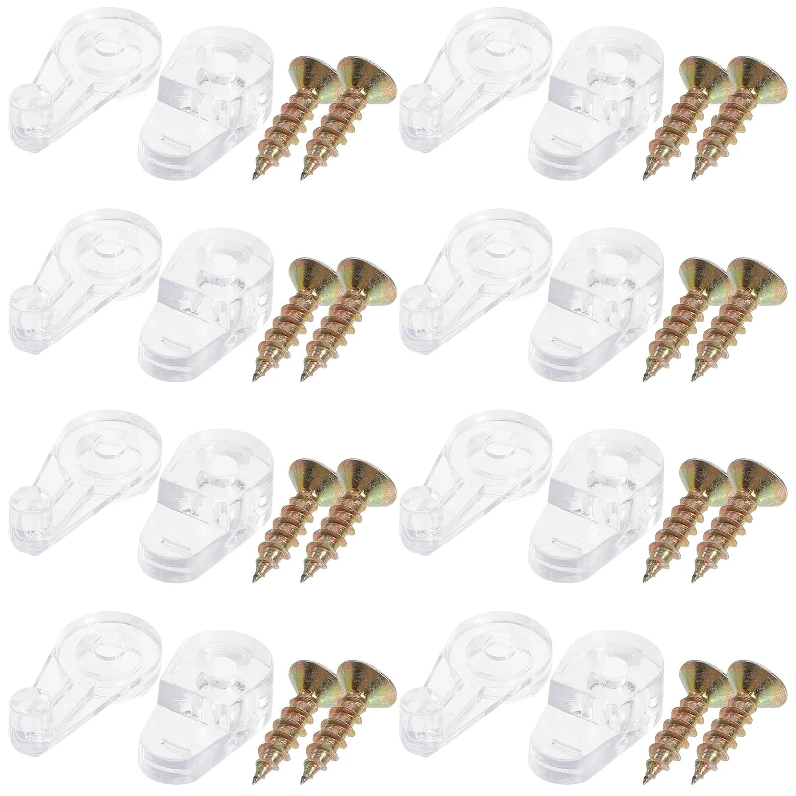 60 Sets Glass Clips Plastic Corrosion Resistant Mirror Holder Clips for Bathroom Cabinet Door Glass Retainer Fixing Accessories