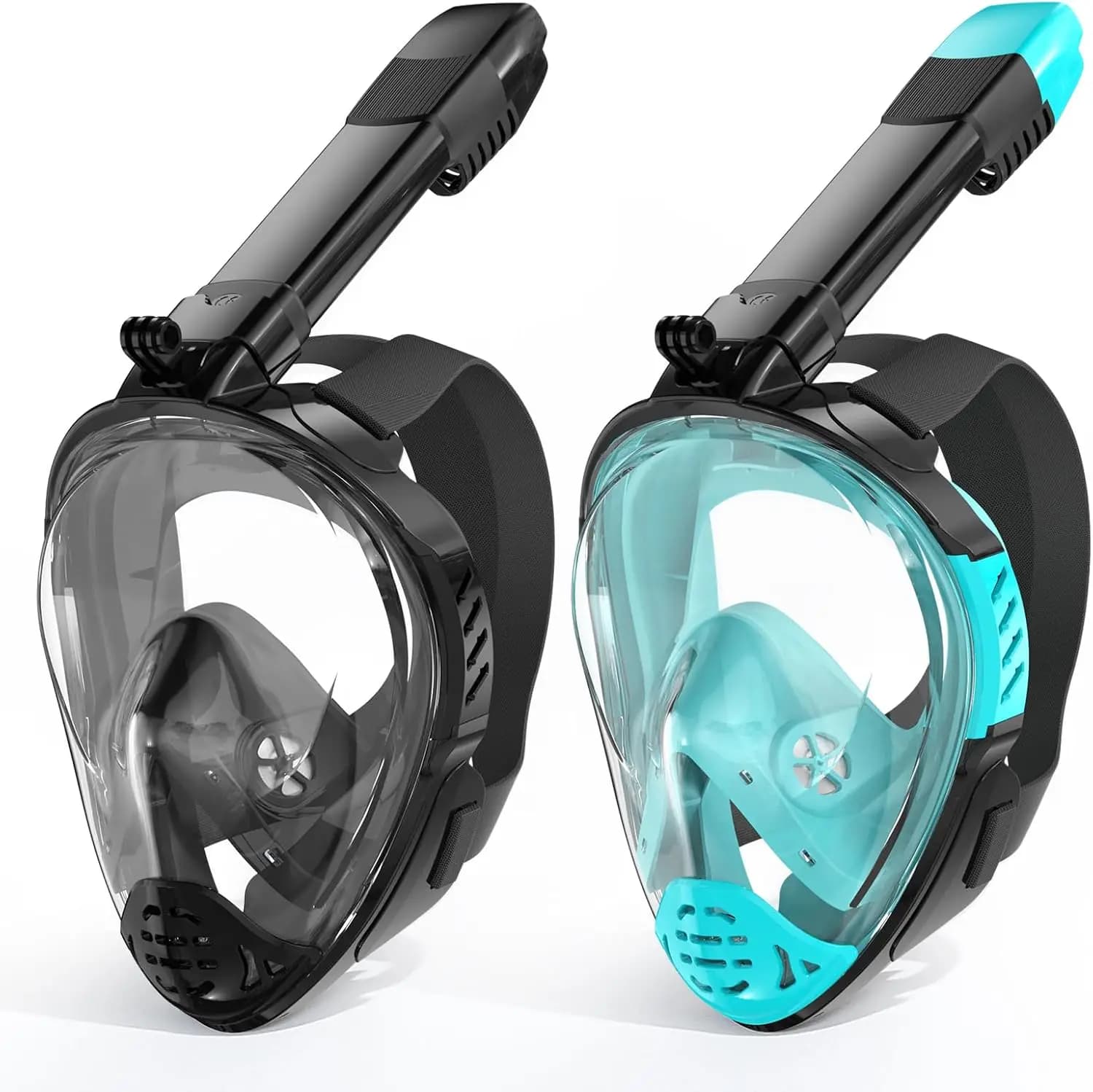 Maschera Subacquea Integrale per Adulti con Supporto per Fotocamera, Visuale Panoramica Antiappannamento, Attrezzatura da Viaggio