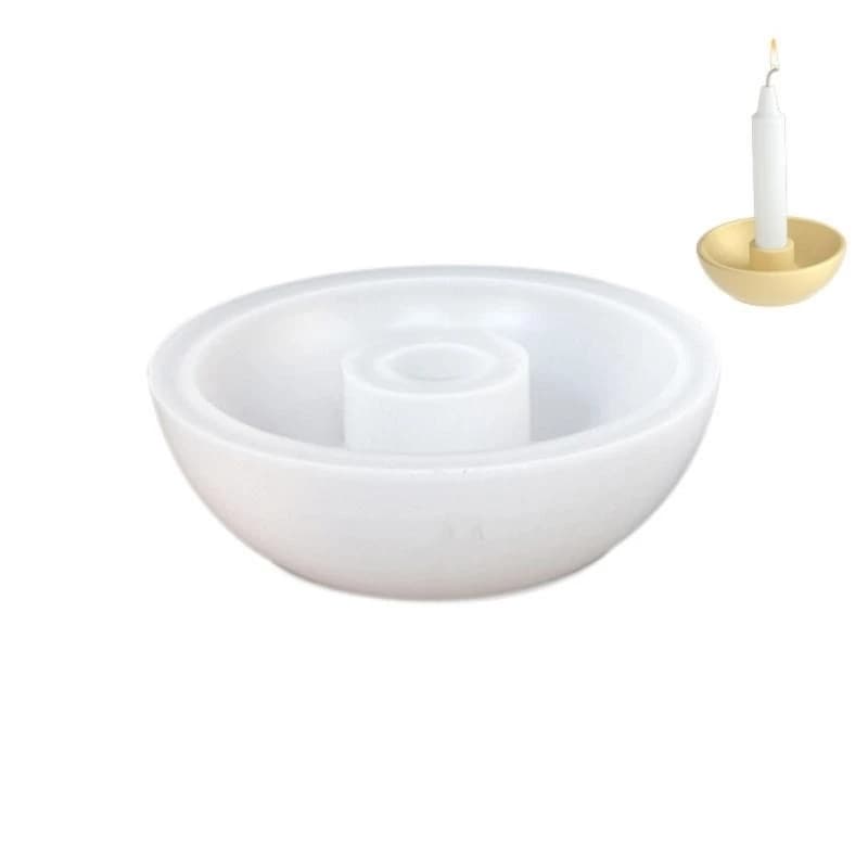 E8BD Ciotola Stampi in Silicone per Resina Epossidica Pilastro Portacandele Decorazione in Gesso Siliconi Candeliere Stampi per