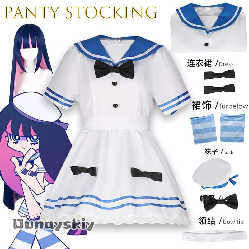 ‌ ‌ ‌ ‌ ‌ ‌ ‌ ‌ aBcPanty Calza Cosplay con calza reggicalze Abito da marinaio Cos Costume JK Uniforme Personaggio anime Vestito Halloween ‌
