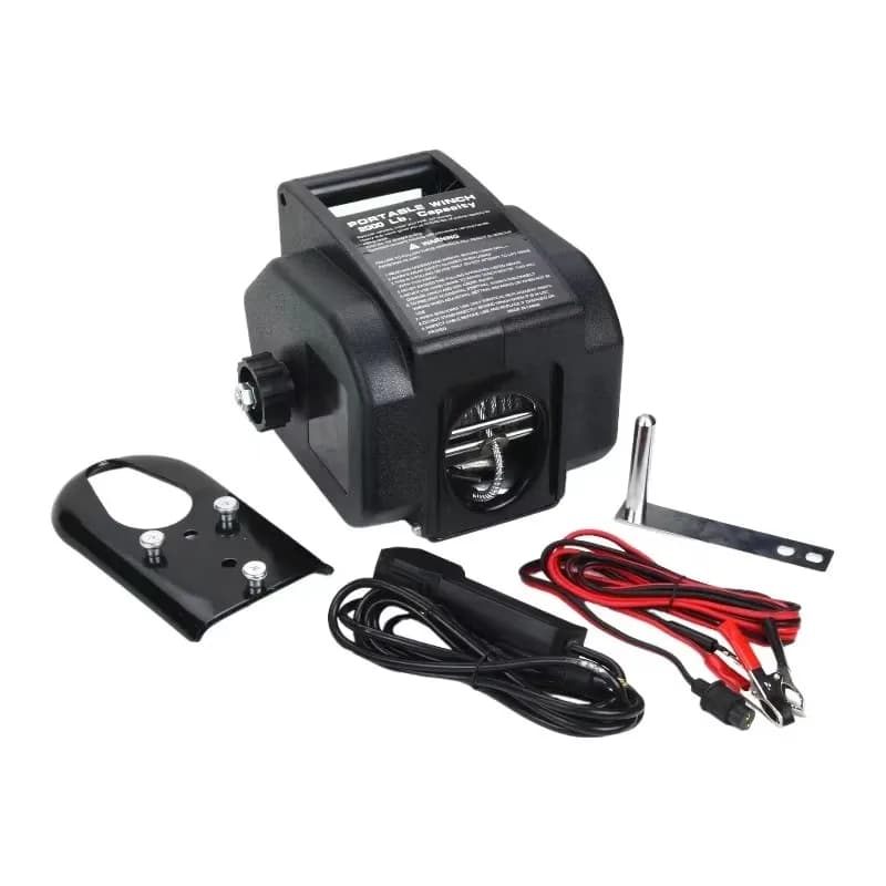 Verricello elettrico portatile staccabile 12V/24V per ancoraggio e rimorchio per barche con alimentatore e accessori marini