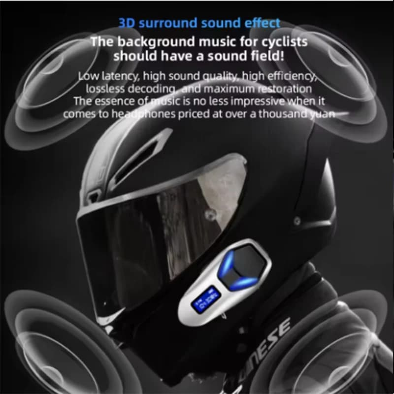 K12 Zinc Alloy Motorcycle Helmet Headset Bluetooth 5.4 Cycling Headphone Wireless Earphone IP65 Waterproof Stereo FM Radio