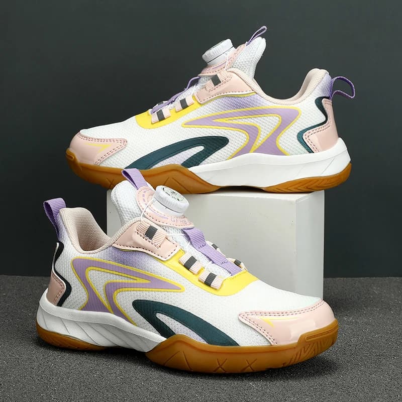 Cuhk children button boys shoes badminton Kung Fu partner sports shoes with rope for kids non-slip and wear resistant