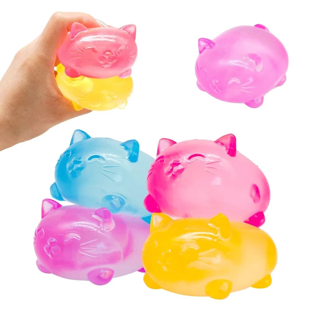 Mini Giocattoli Squishy a Forma di Gatto in Maltosio, Palline Antistress a Lenta Risalita, Giocattoli Sensoriali Fidget per Adulti e Bambini, Giocattoli Sensoriali Anti-Ansia