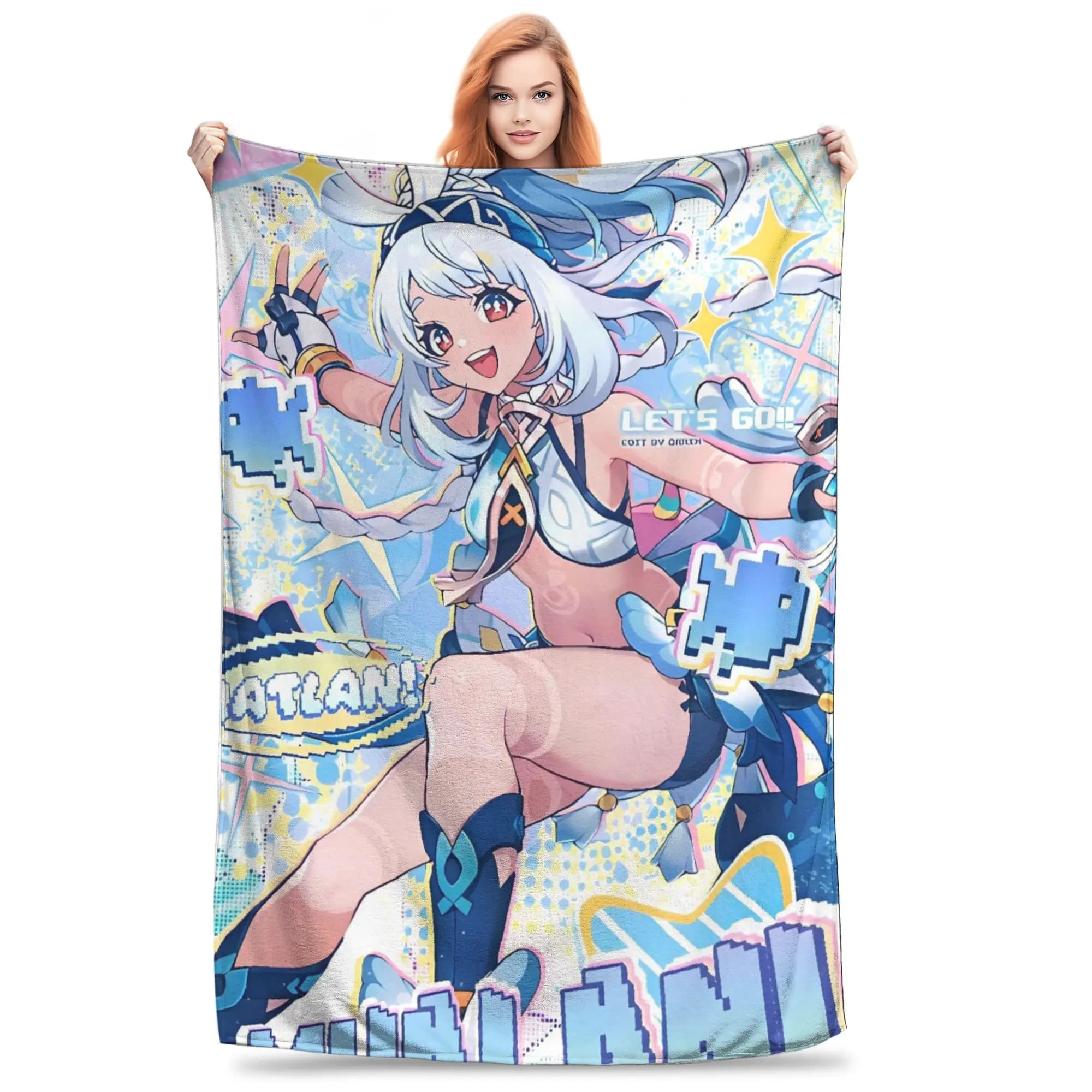 Super Soft BlanketBoy Girl Anime game Genshin Impact Throw Blanket Flannel Bedspread For Couch Bed Comfortable Sofa Bed Cover