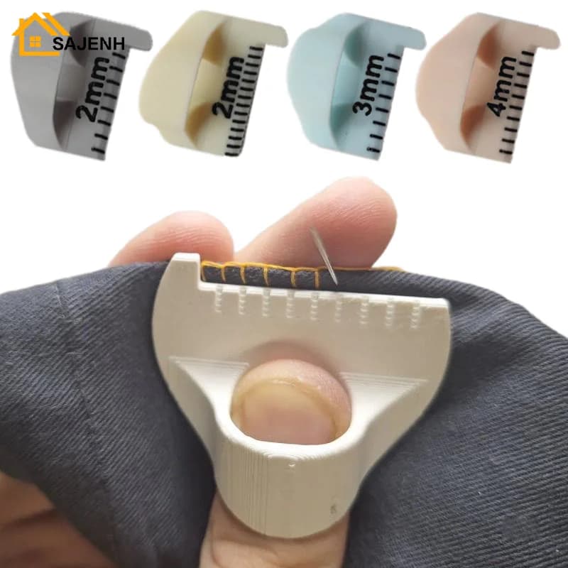 Strumento di misurazione del calibro dell'ago da cucire Modello di cucito del righello per le dita per punti uguali Protezione per le dita Strumento guida per cucire fai-da-te