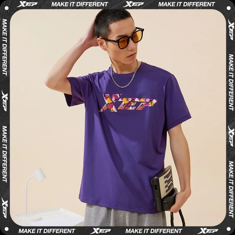 Xtep Short Sleeve Knitted Shirt For Men Summer Fashion Sweatshirt Comfortable Soft Street Style Tops 877229010251