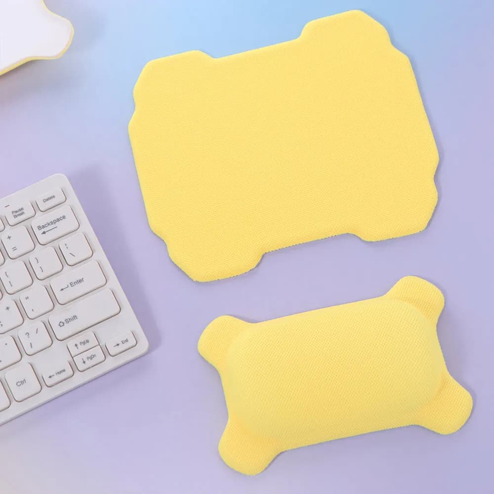 1/2 pz. Tappetino per mouse ergonomico a lento ritorno con poggiapolsi, antiscivolo, texture morbida