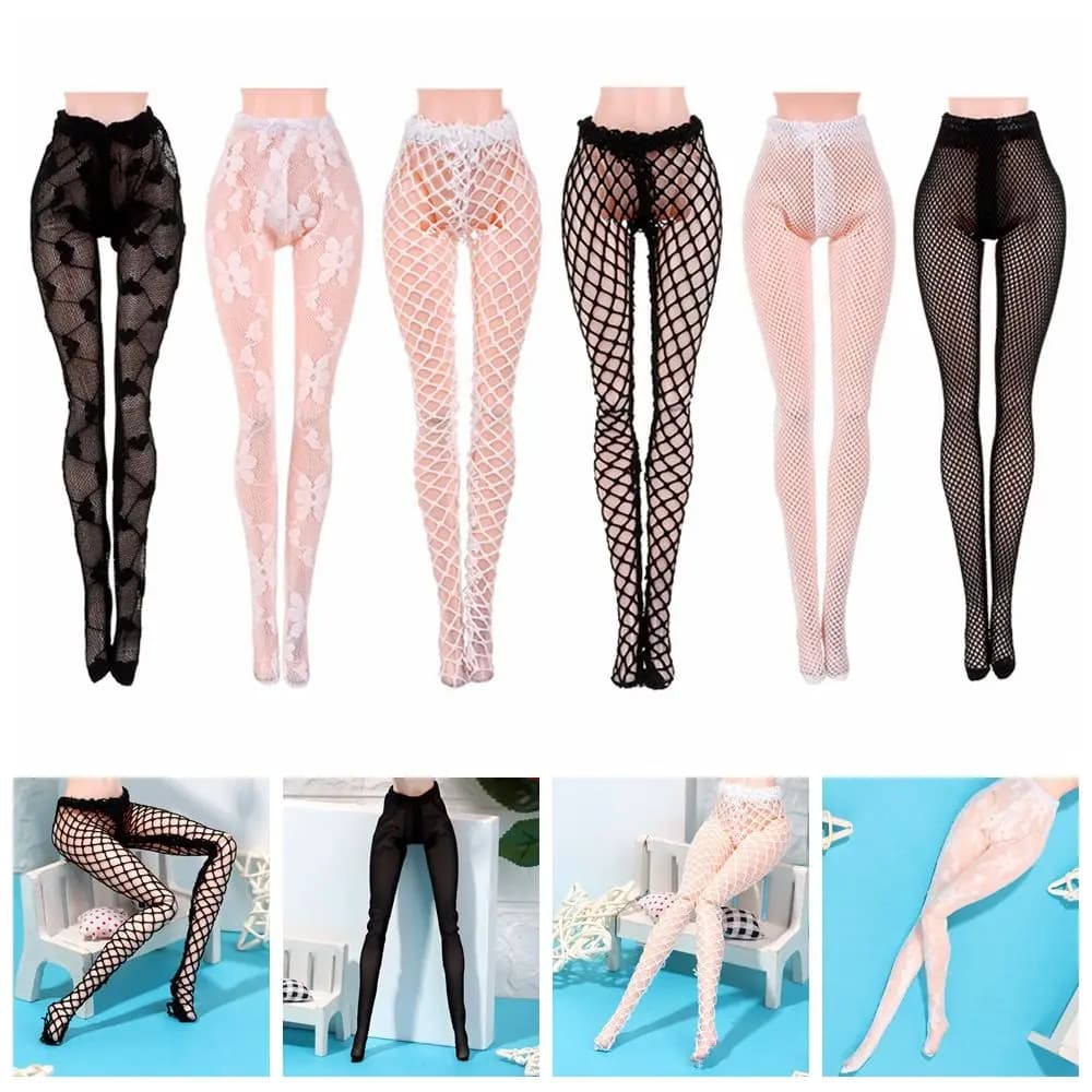 Mini collant a rete bambola calze di seta accessori per bambole collant in miniatura giocattoli collant collant leggings tute fondo calzini 1/6