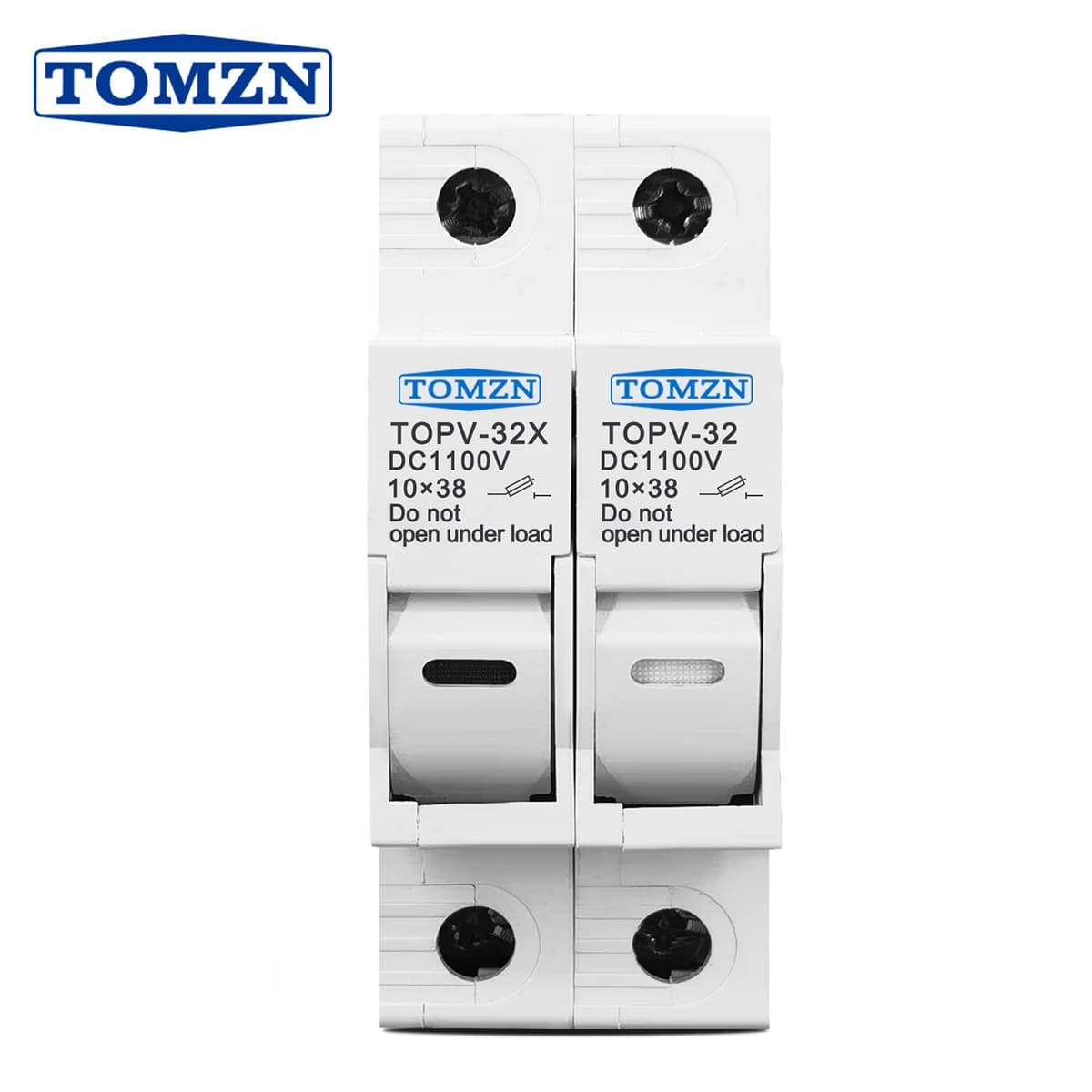Portafusibile DC 1P 2P 10*38mm ad alta tensione solare fotovoltaico 1100V TOMZN TOPV-30 Base protezione sistema fotovoltaico protezione gpV