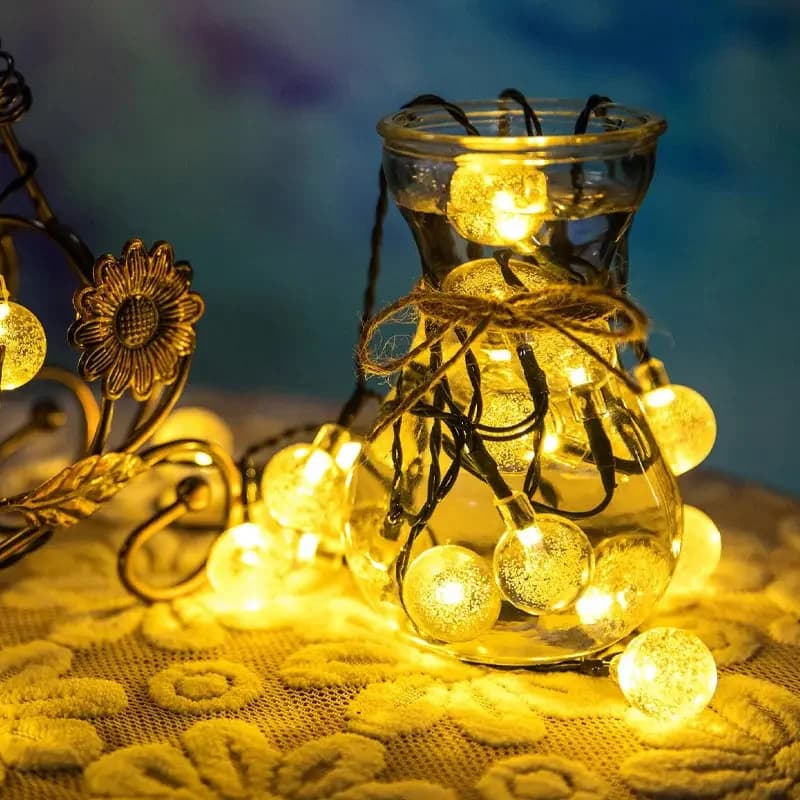 Luci a Stringa Impermeabili IP65 22M 200 LED, Luci Solari da Esterno, Ghirlanda Luminosa per Decorazioni Natalizie, Lampada per Matrimoni e Giardino