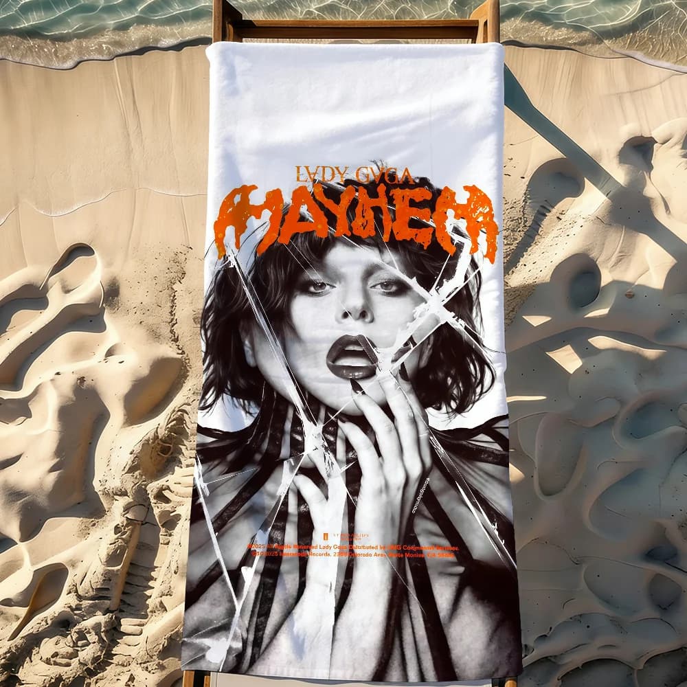 Asciugamano Singer Lady Gaga Mayhem, asciugamano sportivo ad asciugatura rapida, per viaggi, campeggio, resistente alla sabbia, morbido, leggero, grande, per la spiaggia