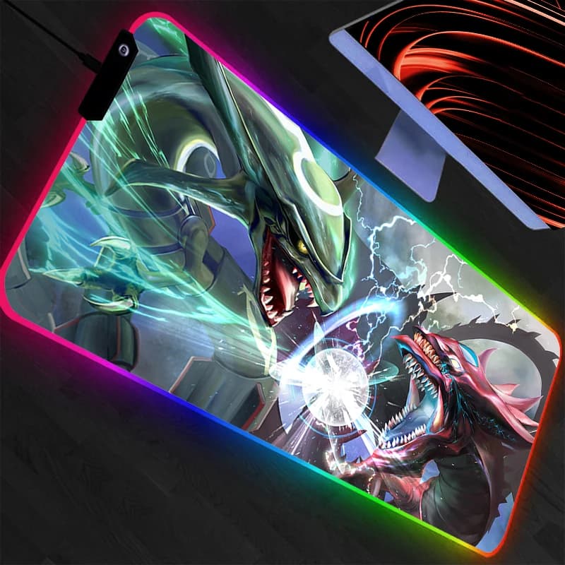 Tappetino per mouse Pokemon Pikachu con retroilluminazione RGB, grande tappetino per mouse da gioco per computer, tappetino per tastiera, accessori da gioco