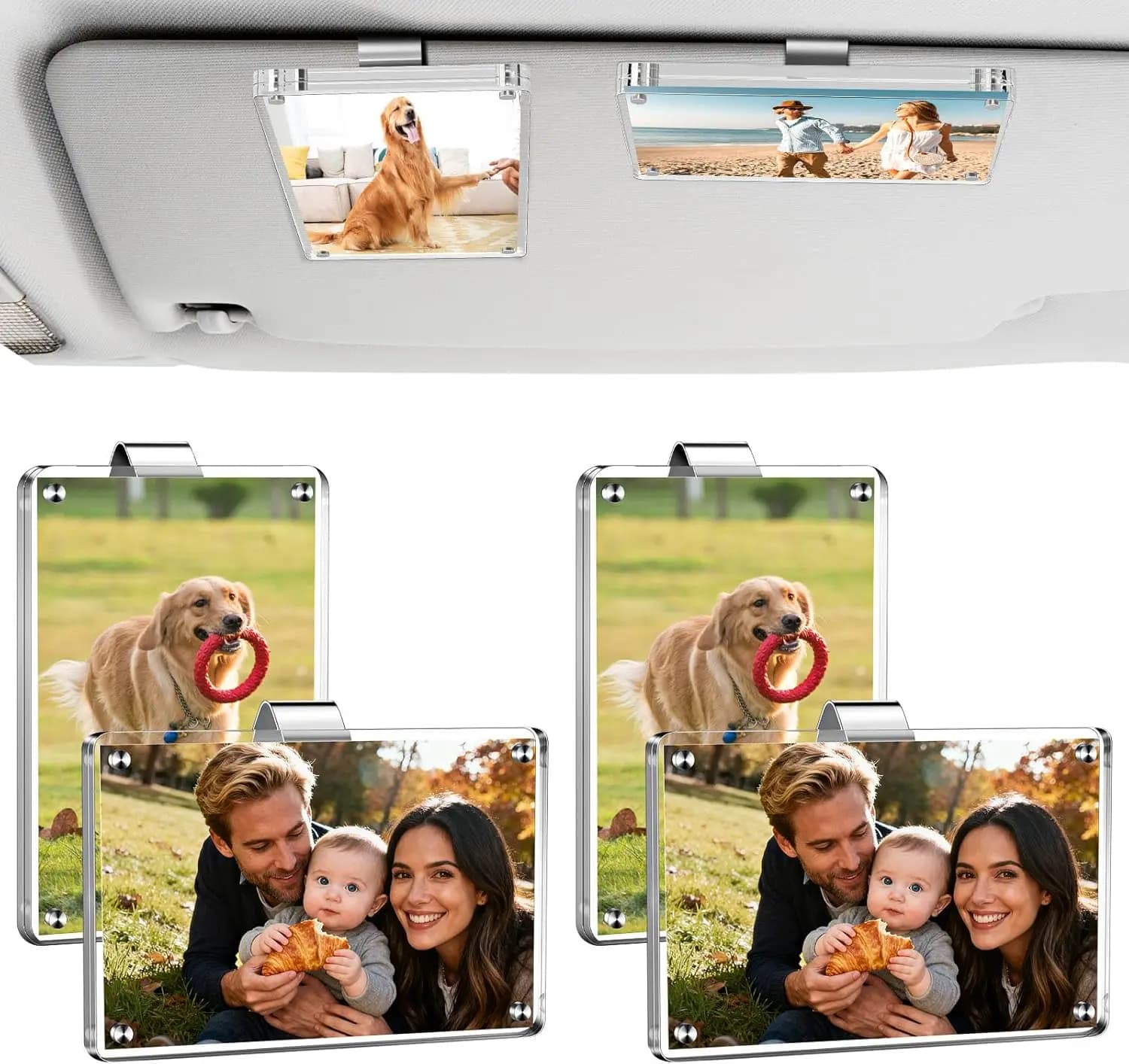 Acrylic Magnetic Car Sun Visor Photo Holder for Pictures Lightweight Safe Decoration Multi Functional Gift home decoration