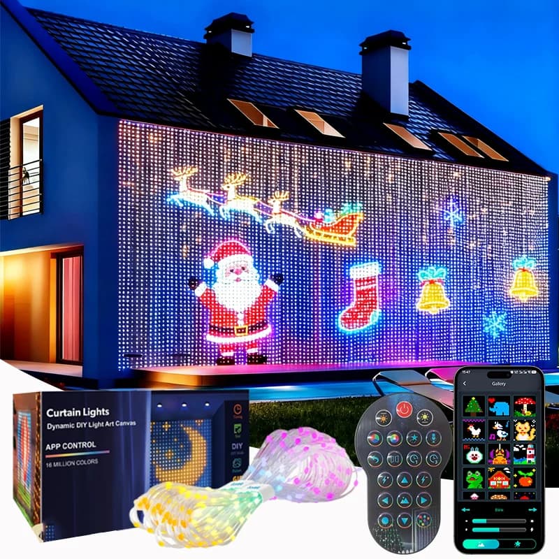 1/2 pezzi luci per tende a LED intelligenti lucine a LED controllo app sincronizzazione musicale modello fai da te impermeabile per decorazioni per feste all'aperto per interni