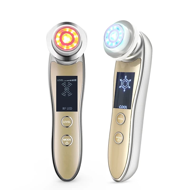 5 in 1 RF Facial Massager with Cool Microcurrent Skin Tightening Device LED Anti Aging Beauty Skin Care Tool Enhanced Absorption