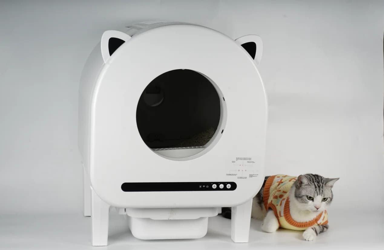 Lettiera elettrica per gatti Toilette per gatti temporizzata automatica Controllo app Lettiera per gatti autopulente