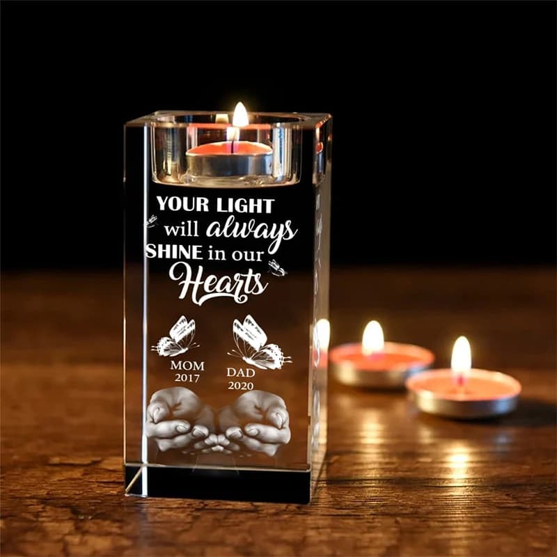 Portacandele in cristallo con foto personalizzata Regali commemorativi personalizzati Portacandele romantico 2d per cena Portacandele per decorazione di nozze