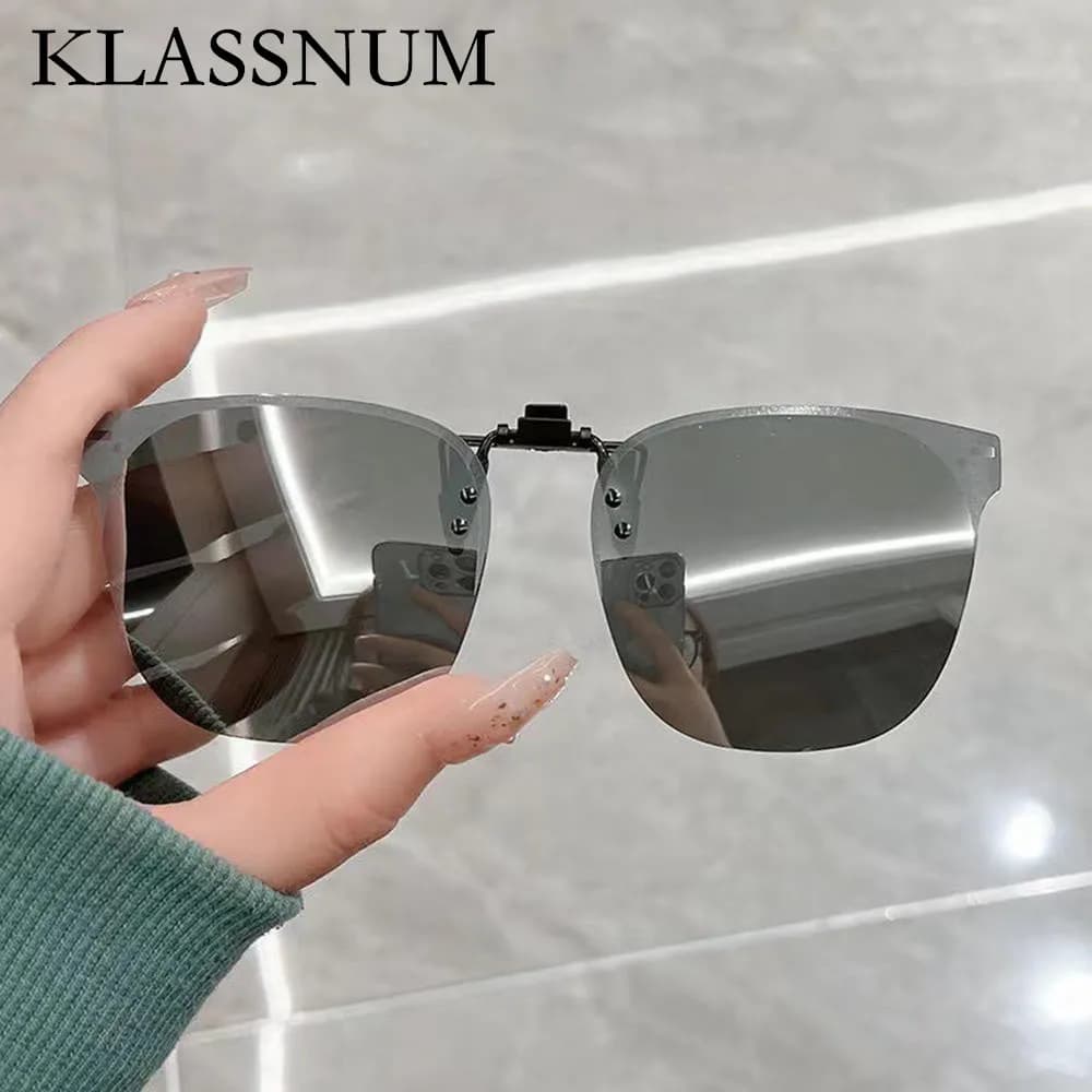 Nuovi uomini che guidano Clip su occhiali da sole polarizzati Flip up occhiali donna Gradient UV400 occhiali da sole Square Night Vison occhiali da pesca