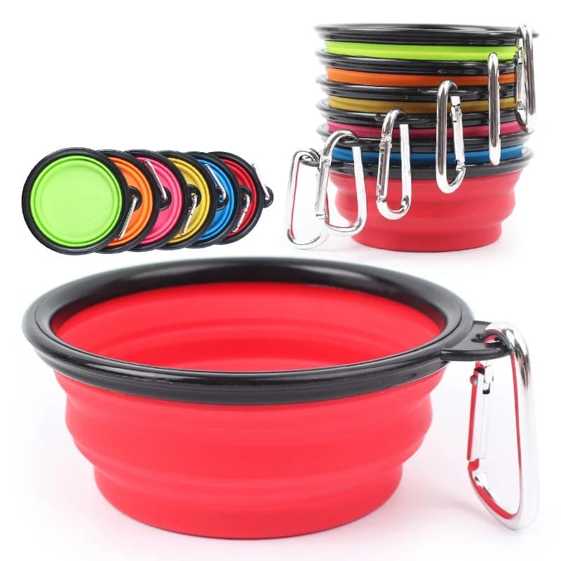 Ciotole Pieghevoli Portatili in Silicone per Cani, Accessori per Animali Domestici, Ciotole per Cibo e Acqua da Viaggio, Ciotole per Cani e Gatti