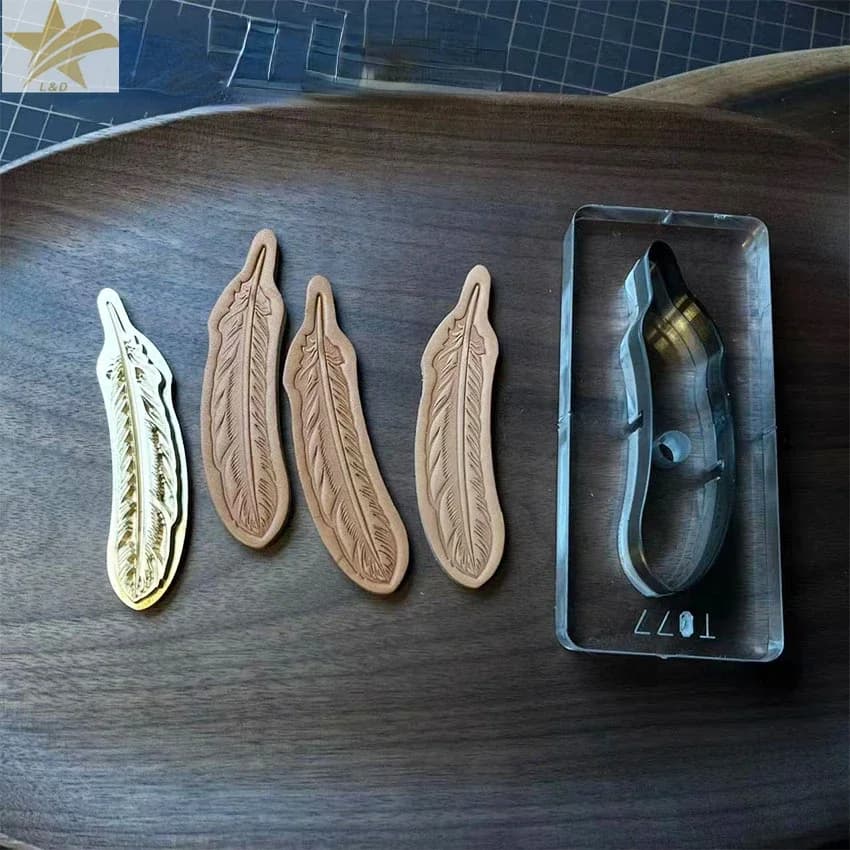 Feather Shape Brass Stamp Cutting Die Set Hot Foil Embossing Stamps DIY Leathercraft Cutter Leather Fabric Cutter Heat Stamp