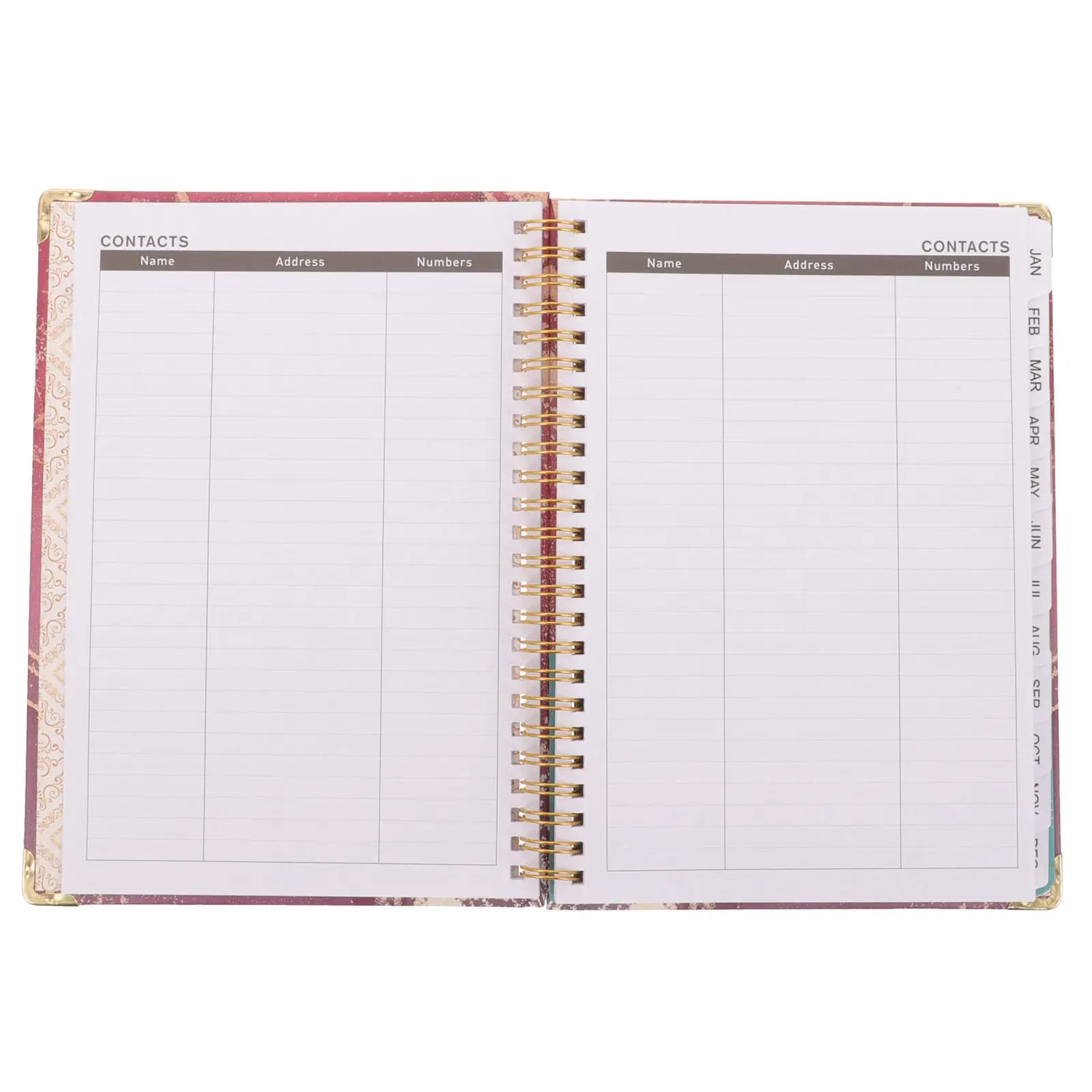 Agenda a Spirale in Inglese 2024, Elegante Quaderno con Rilegatura a Spirale, Multifunzionale, Tracker Fitness, Blocco Note per Appunti e