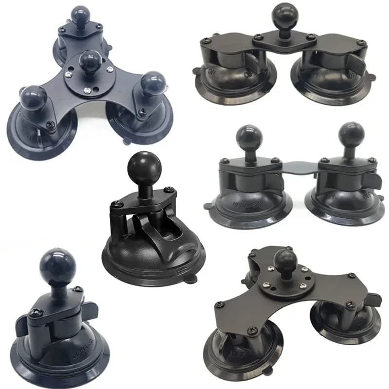 Base a ventosa con testa a sfera da 1 pollice, base a ventosa con bloccaggio a rotazione per finestrino dell'auto con supporto a sfera da 1" per smartphone con fotocamera Gopro