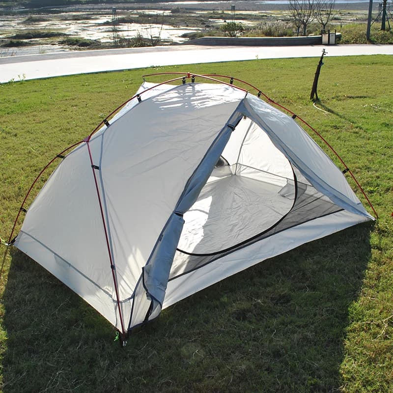 Ultralight camping tent with aluminium poles for 2 people, 4 seasons, 210T waterproof PU4000 fabric, easy to set, hiking tents