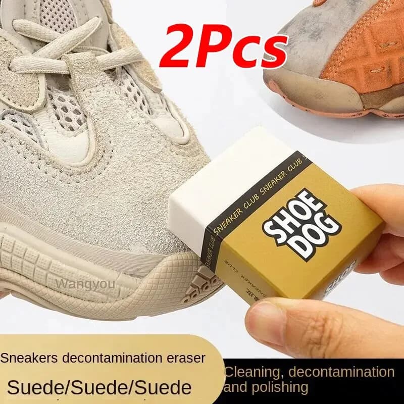 2 Pieces Rubber for Laptop Shoes, Suede Leather Cleaner, Opaca Leather, Fabric, Shoe Care, Leather Cleaning Rubber Lock, Shoe Brush