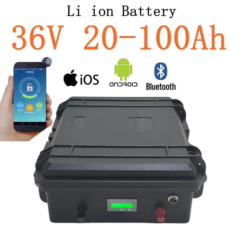 BMS 10S 36V 20Ah 40Ah 50Ah 60Ah 80Ah 100Ah Batteria agli ioni di litio per 80lbs 105lbs Barca da pesca Elica Yacht Pannello solare