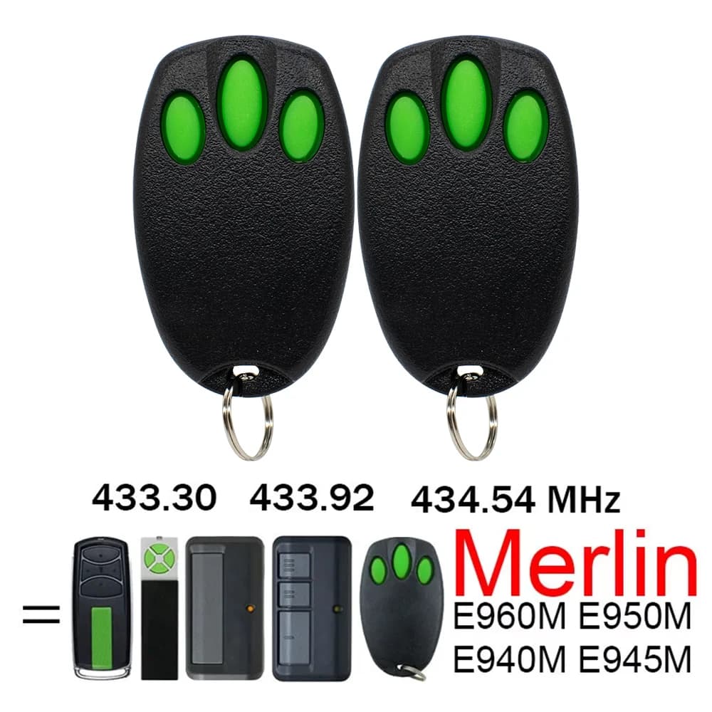 1/2 pezzi Merlin Premium E960M E940M E950M E945M Sicurezza + 2.0 Porta del garage Telecomando Apriporta del garage 433.30 433.92 434.54MHz