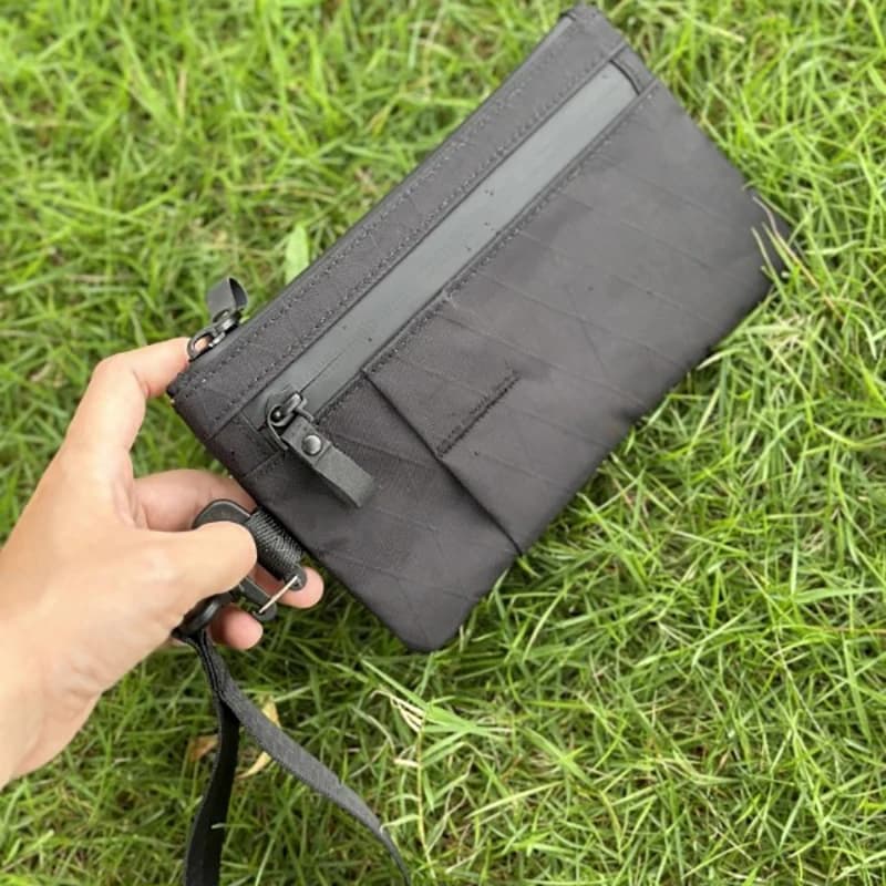 Portafoglio con cerniera con blocco RFID da viaggio portatile passaporto contanti carta di credito auricolari borsa organizer pochette X-Pac con cinturino