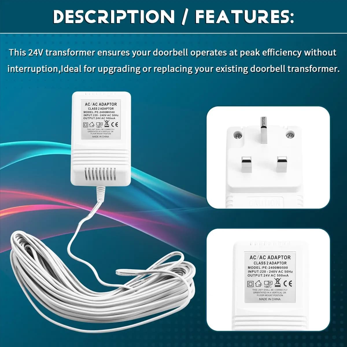 Persevering - Adattatore trasformatore campanello 24V per videocitofoni, prestazioni migliorate e installazione semplice SPINA UK